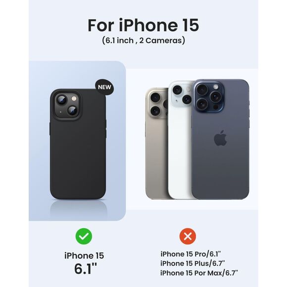 Iphone 15, 6.1 Silicone Case‎ Black (3922) - Picture 6 of 7